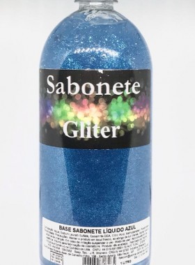 sabonete glitter azul